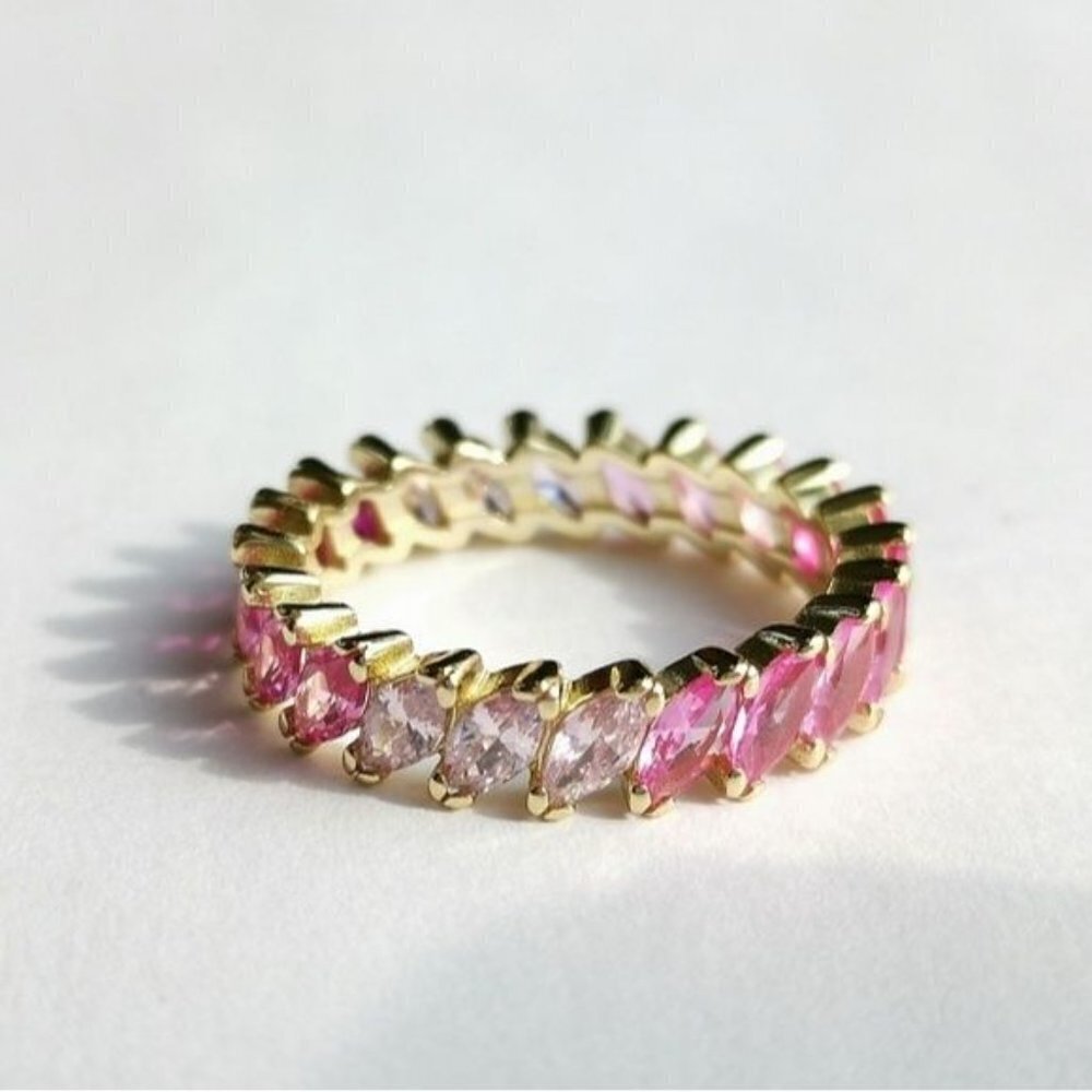 Spinel Eternity Band Ring in 14k Gold size 8 NEW